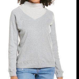 MONROW Heather Pointelle Sweater 100% Cotton.  Made in   the USA. Size M